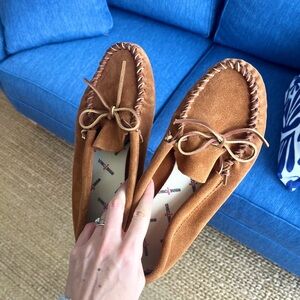 Minnetonka Tan Suede Loafers